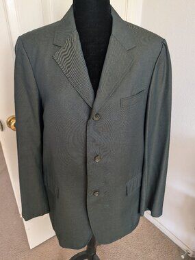 Vintage Hong Kong Taylor Green Mens Suit Jacket/Blazer 44 Chest 1950's -1960s